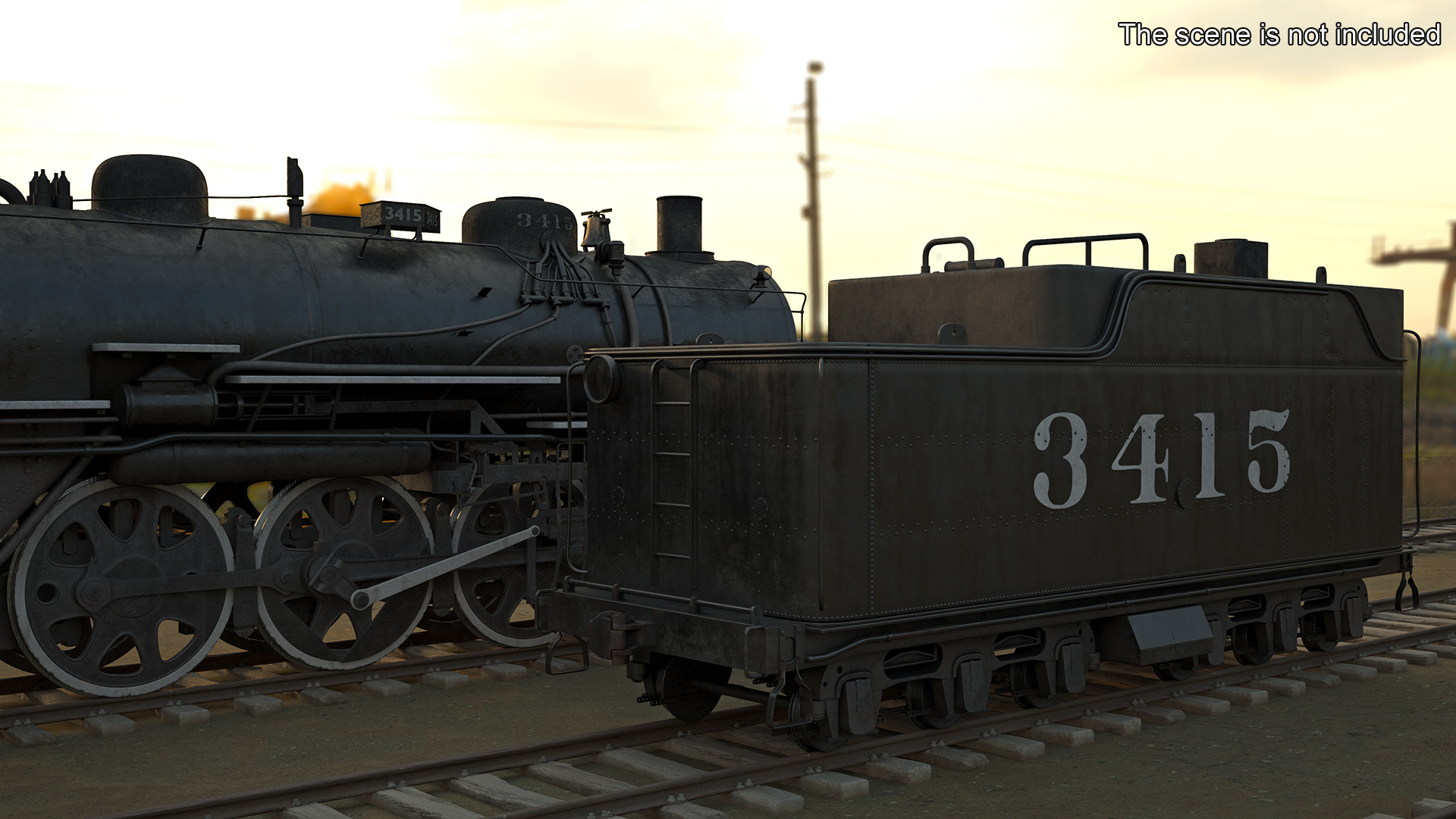 3D Steam Locomotive Tender model
