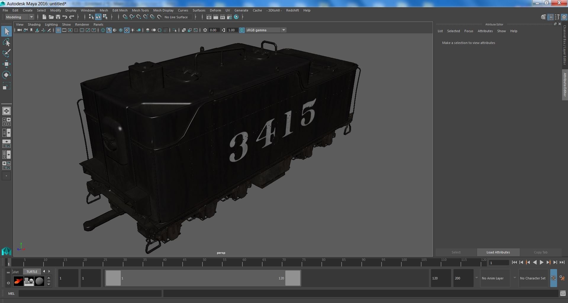 3D Steam Locomotive Tender model