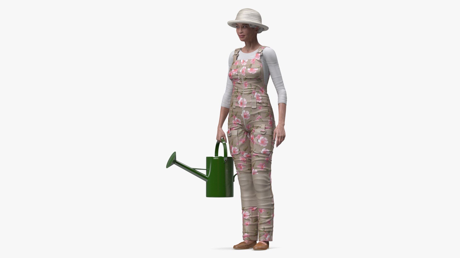 3D Gardener Asian Woman Rigged for Cinema 4D