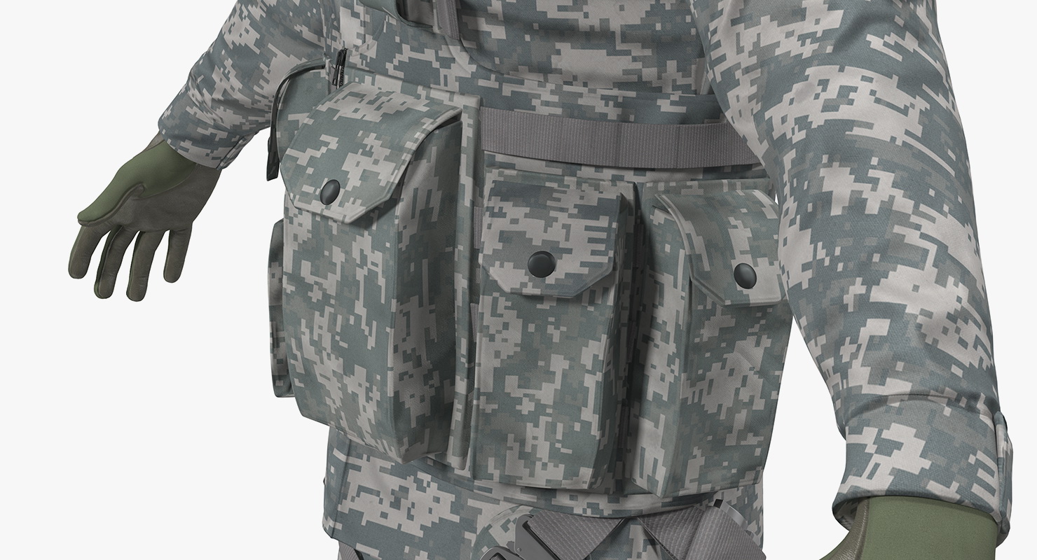 3D US Helicopter Pilot Rigged Camo