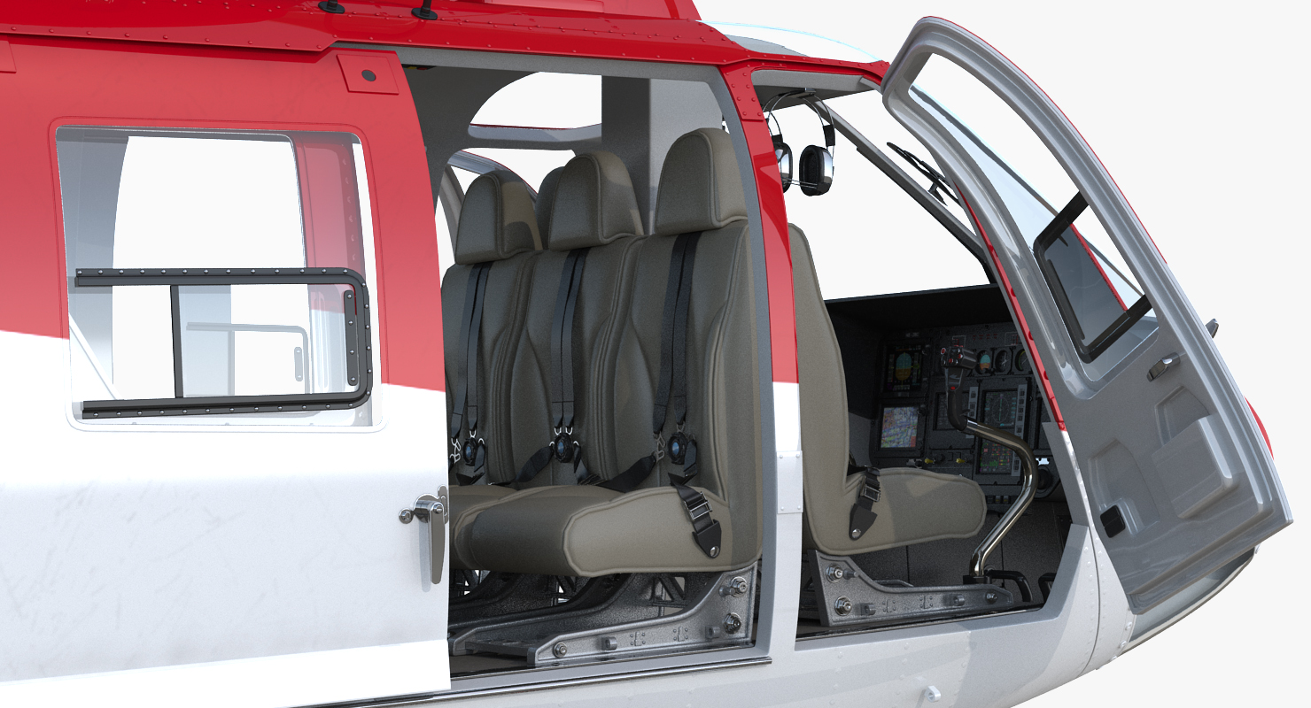 3D model Kawasaki BK 117 Air Ambulance Helicopter