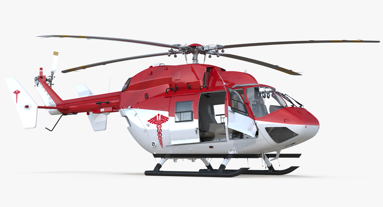 3D model Kawasaki BK 117 Air Ambulance Helicopter