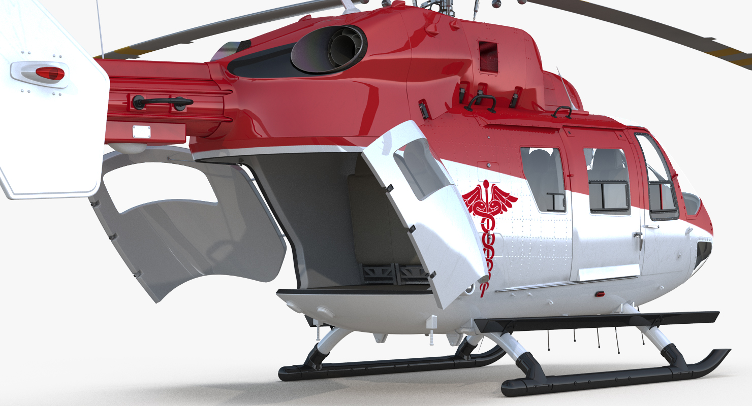 3D model Kawasaki BK 117 Air Ambulance Helicopter