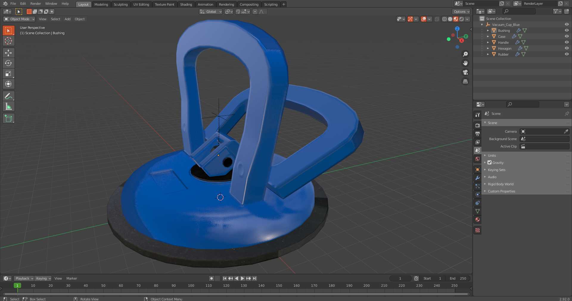 3D model Vacuum Cup Blue