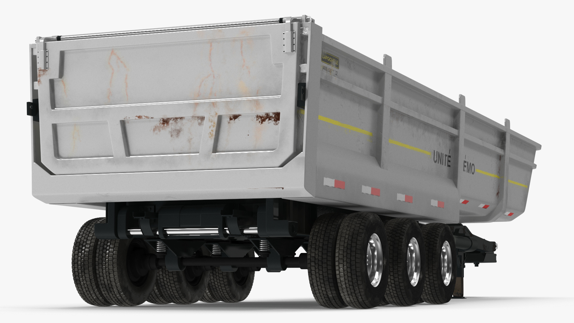 Dump Trailer with Hydraulic Lift Rigged 3D model