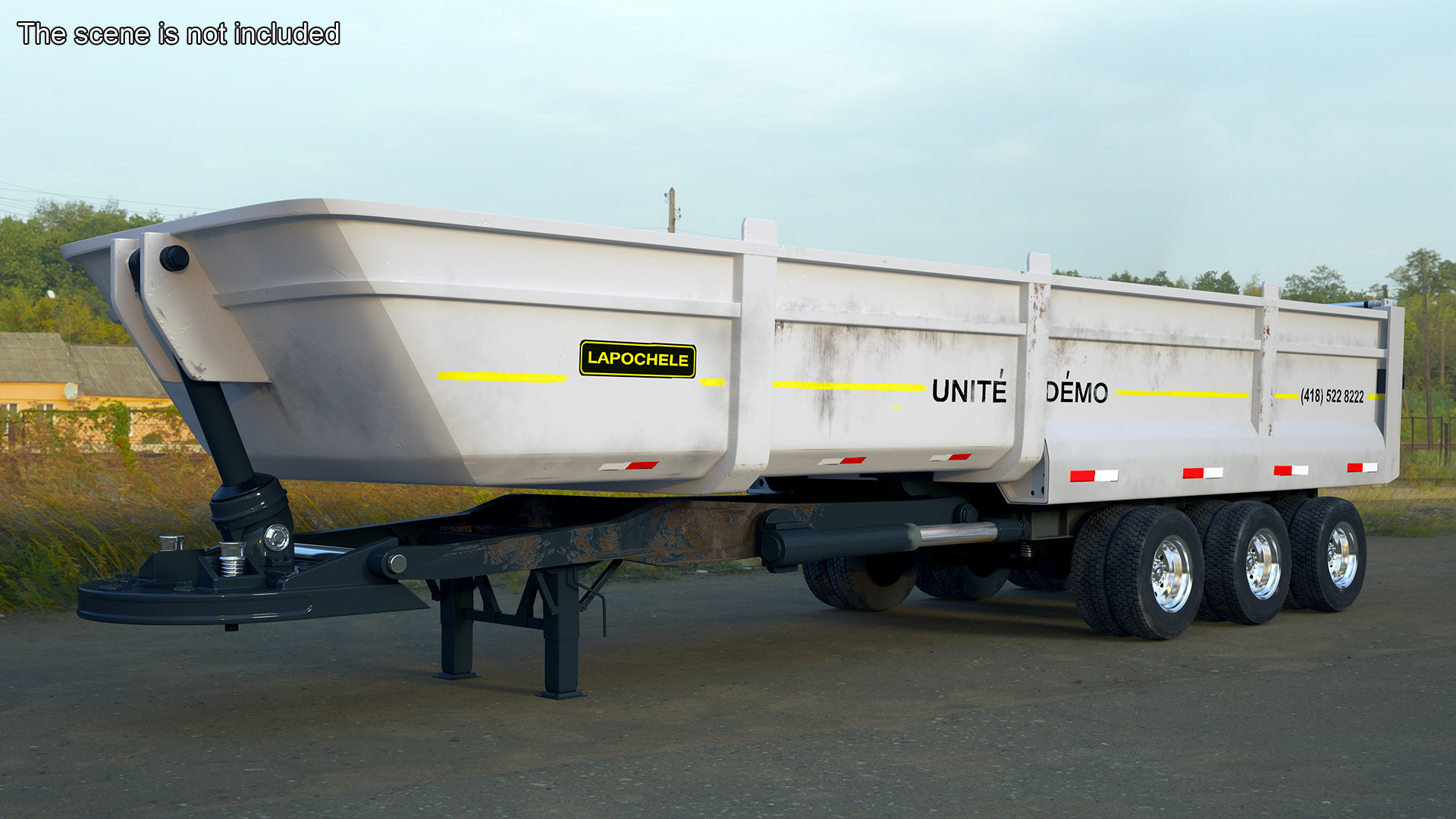 Dump Trailer with Hydraulic Lift Rigged 3D model