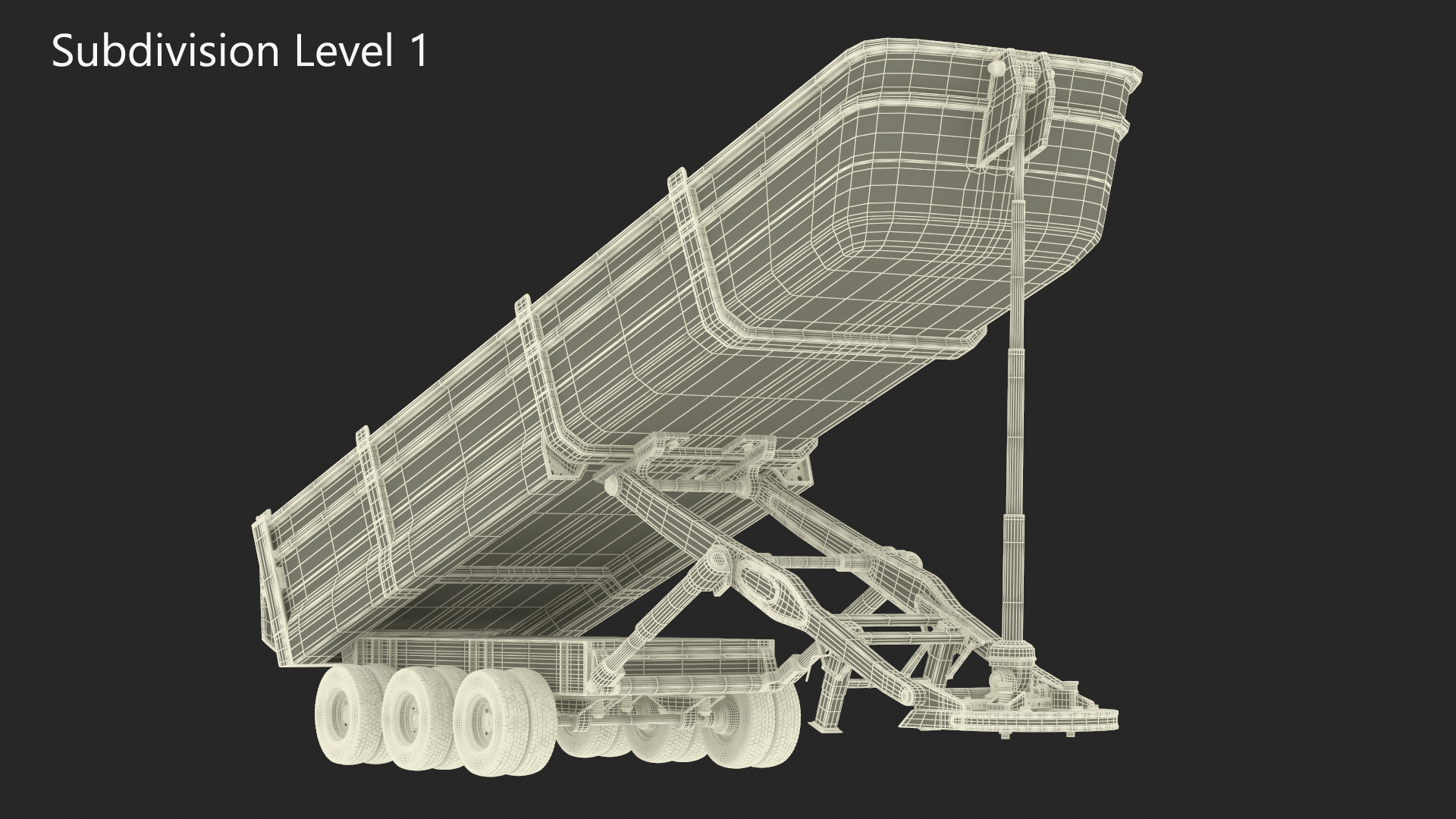 Dump Trailer with Hydraulic Lift Rigged 3D model
