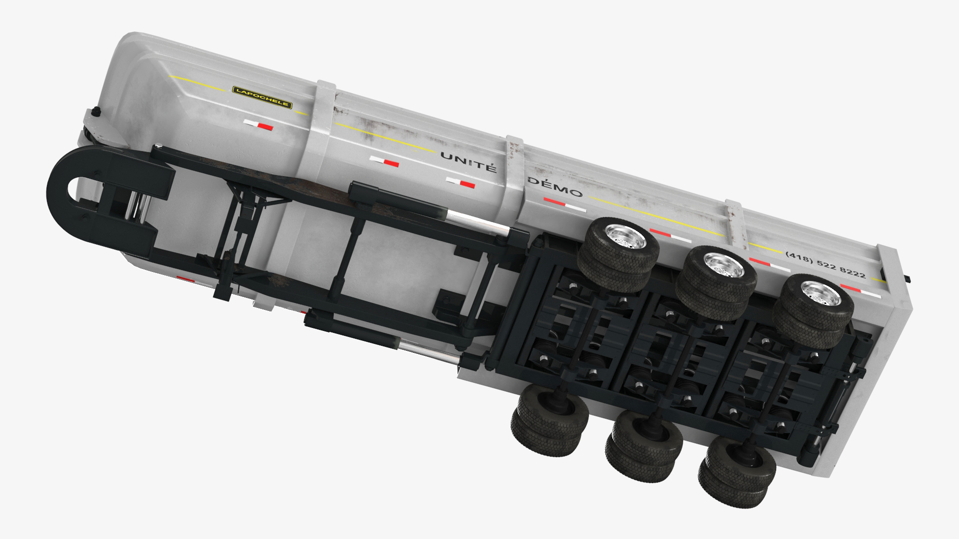 Dump Trailer with Hydraulic Lift Rigged 3D model