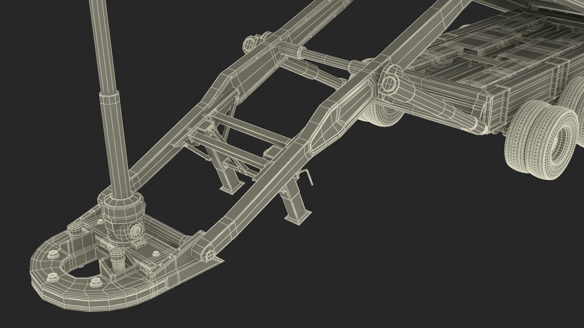 Dump Trailer with Hydraulic Lift Rigged 3D model