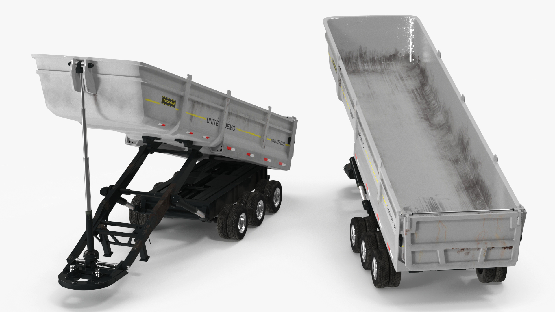 Dump Trailer with Hydraulic Lift Rigged 3D model