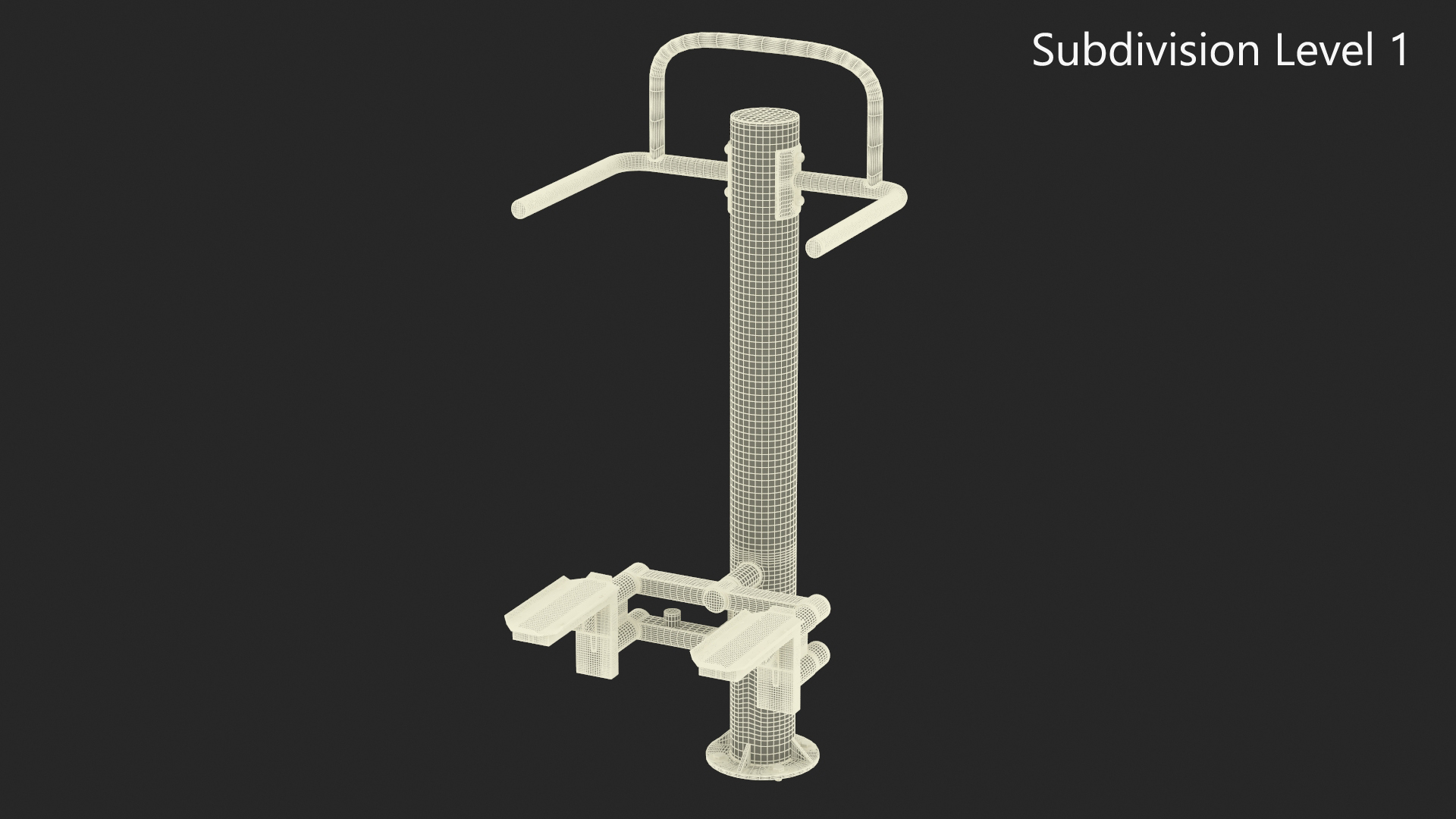 Outdoor Stepper Fitness Equipment Green 3D model