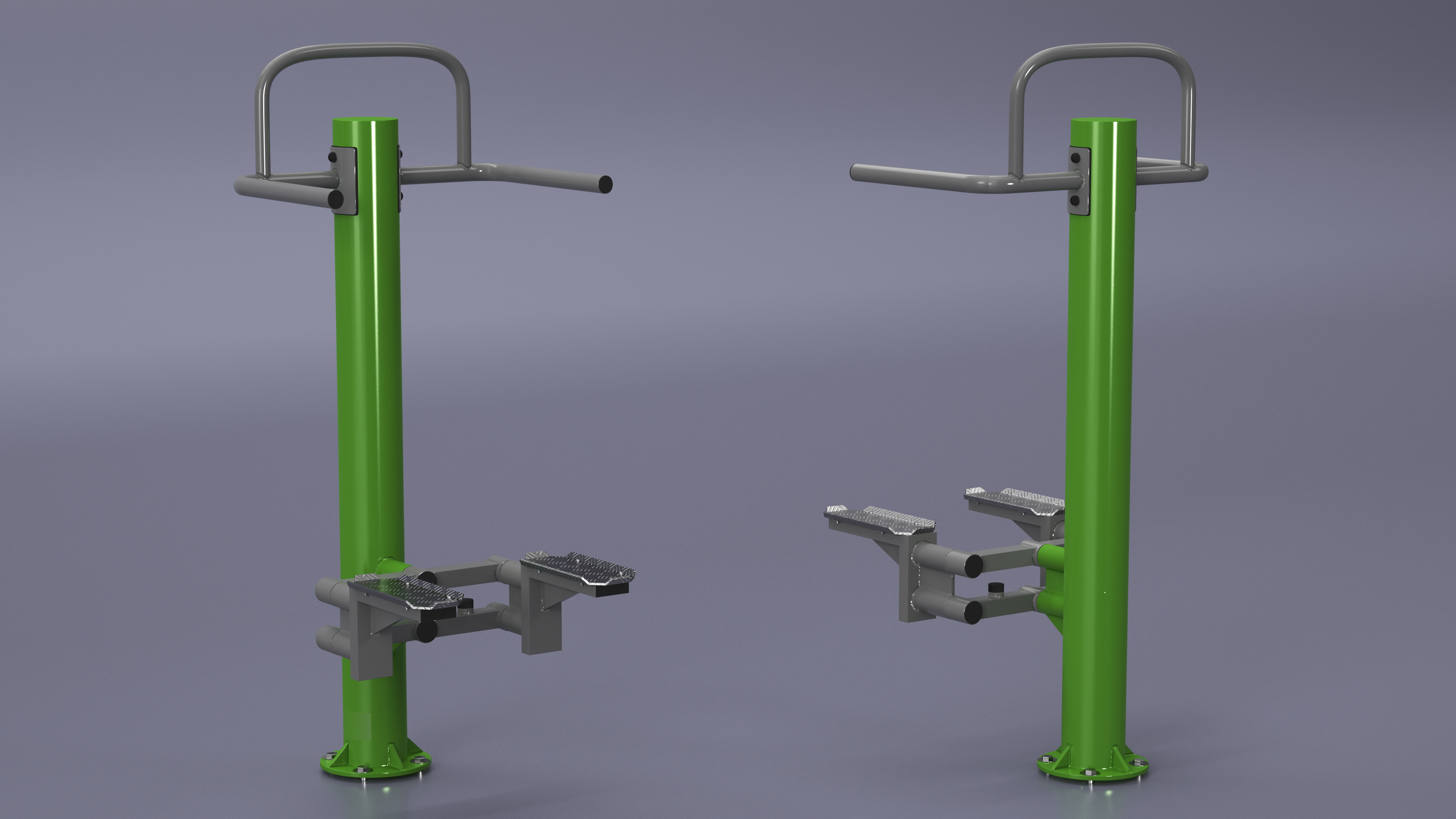 Outdoor Stepper Fitness Equipment Green 3D model