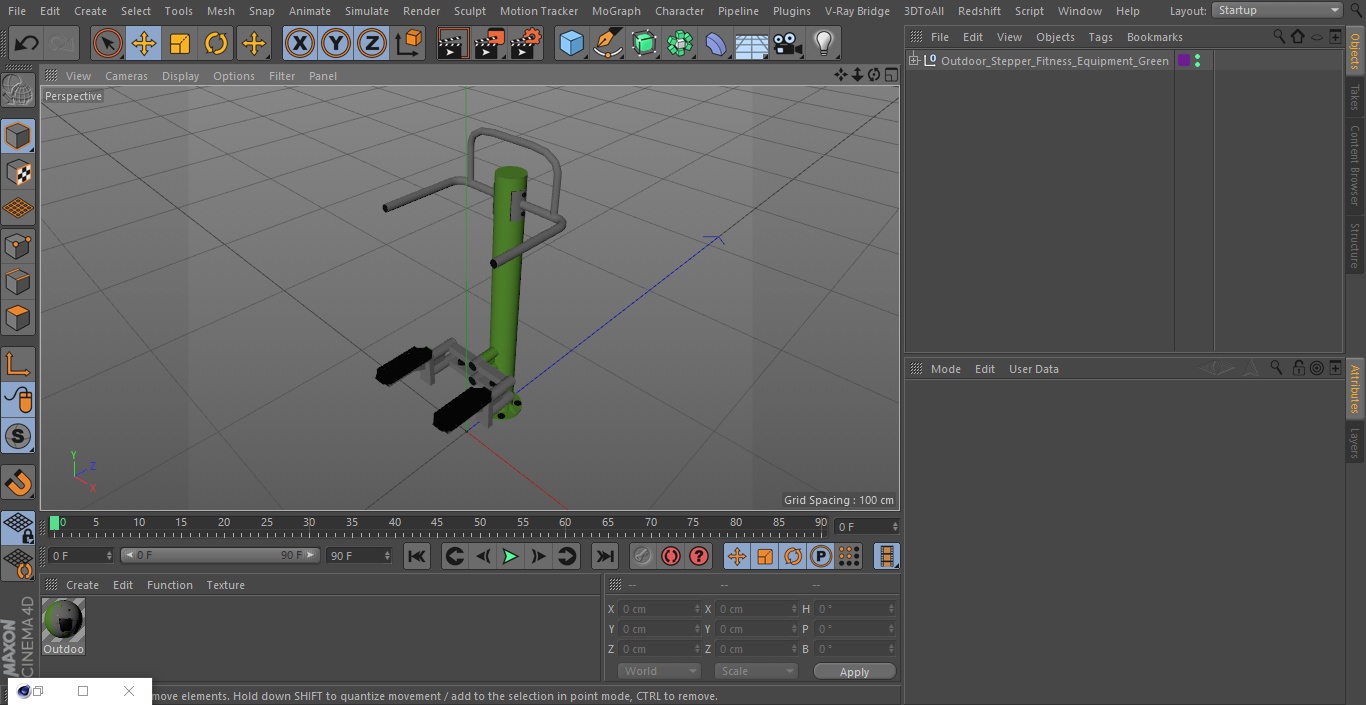 Outdoor Stepper Fitness Equipment Green 3D model