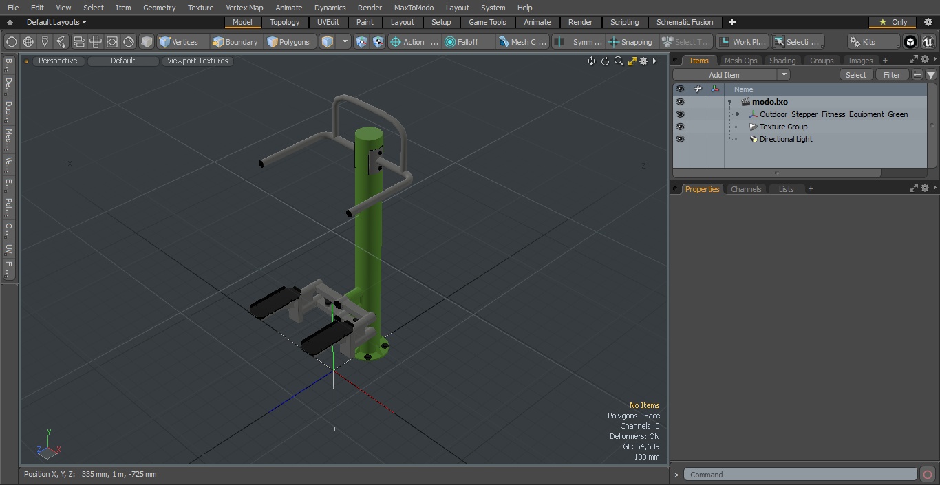 Outdoor Stepper Fitness Equipment Green 3D model
