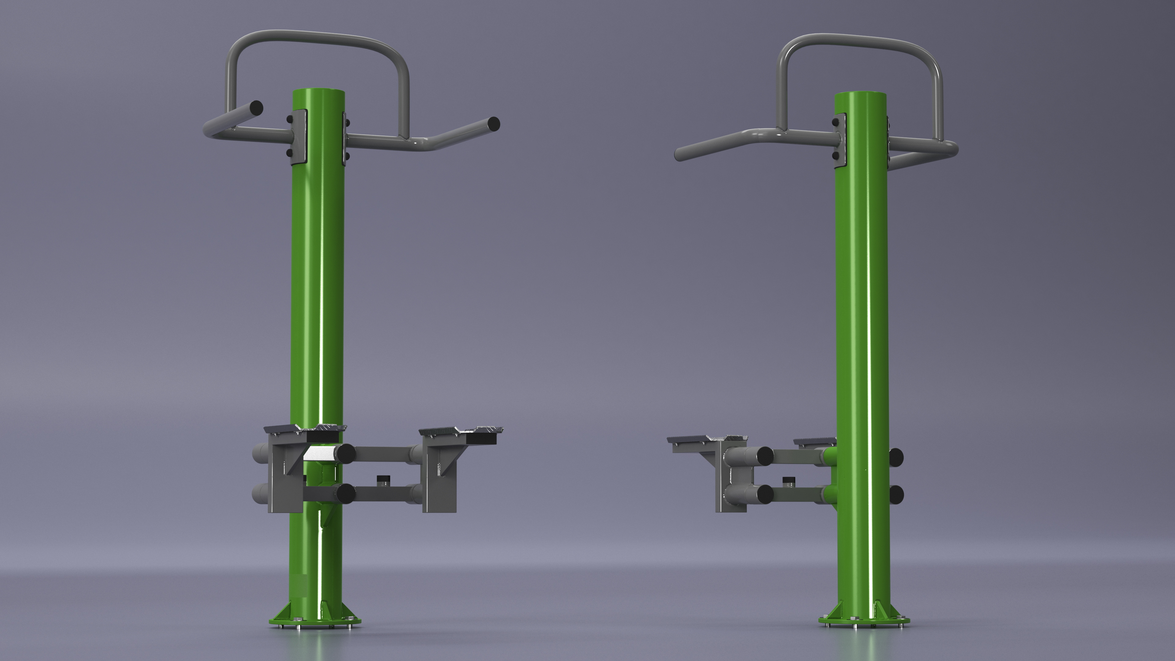 Outdoor Stepper Fitness Equipment Green 3D model