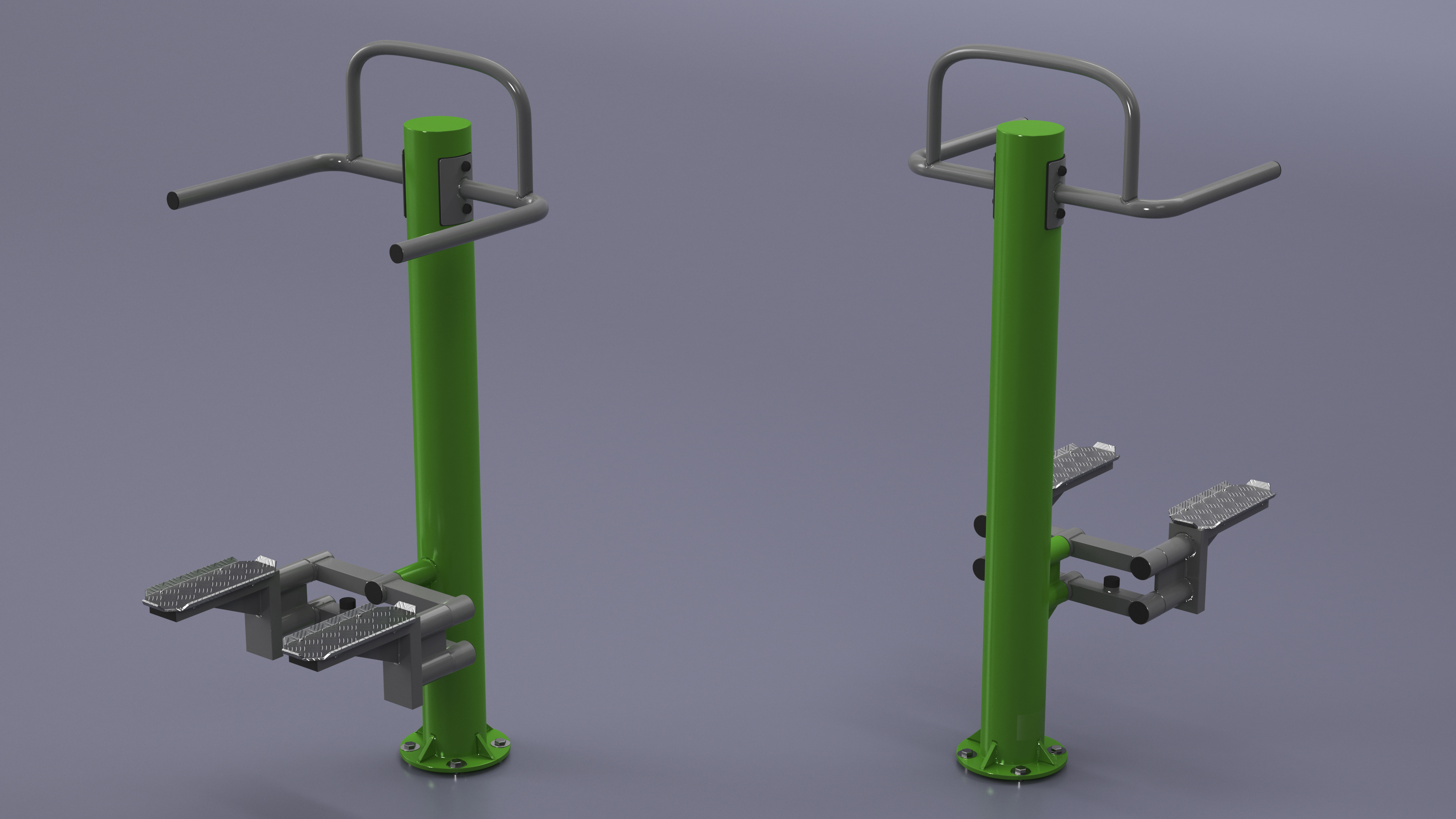 Outdoor Stepper Fitness Equipment Green 3D model