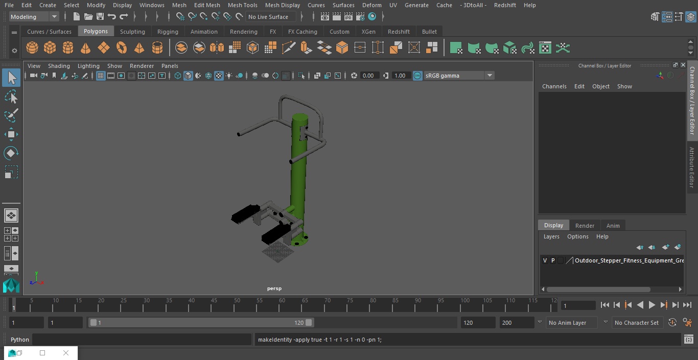 Outdoor Stepper Fitness Equipment Green 3D model