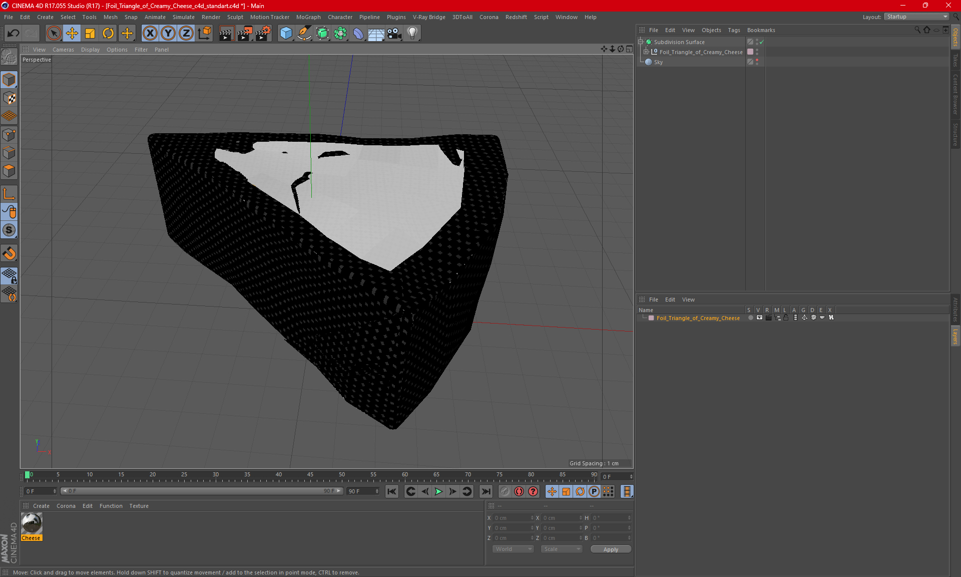 3D model Foil Triangle of Creamy Cheese