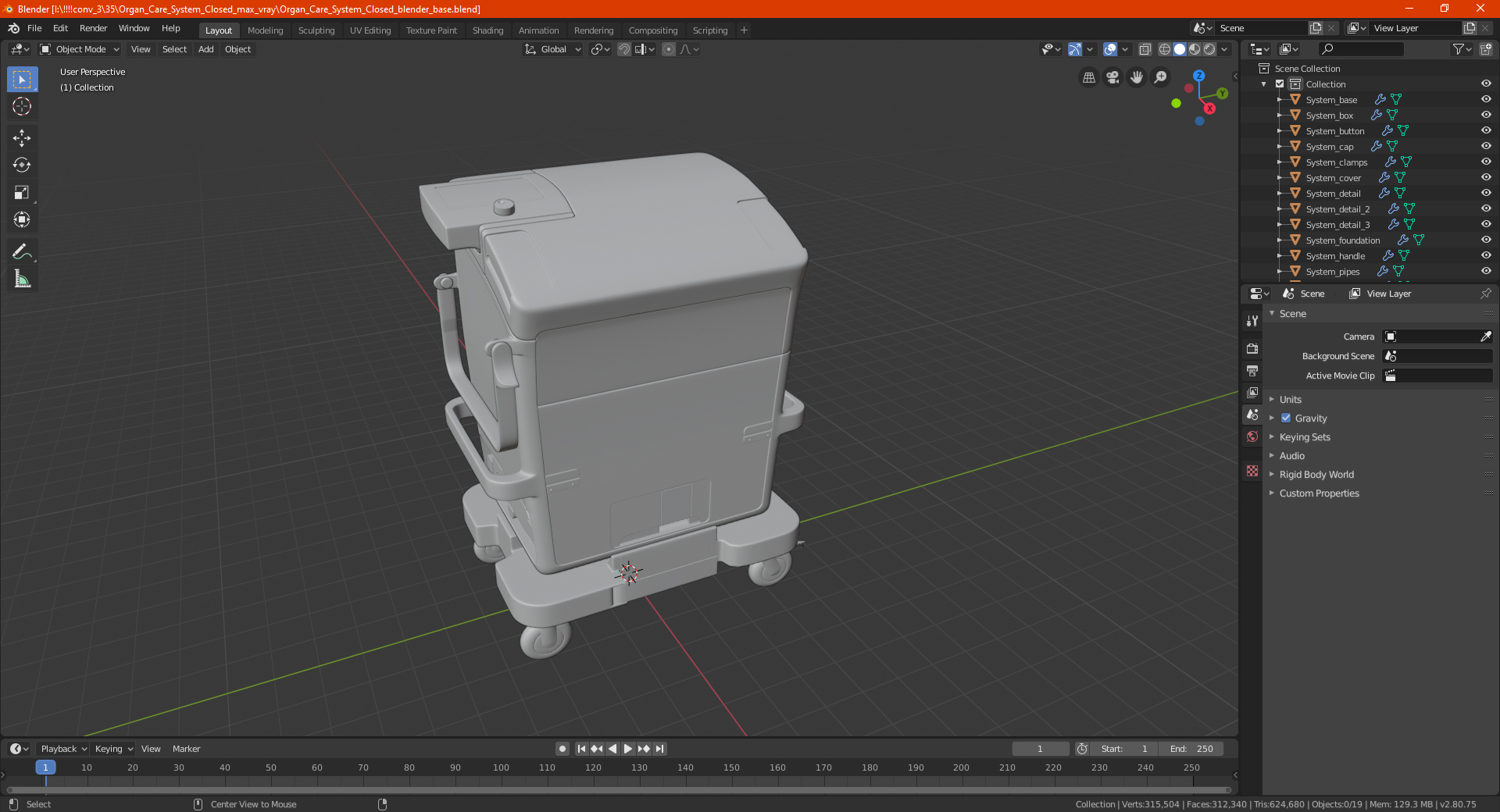 Organ Care System Closed 3D model