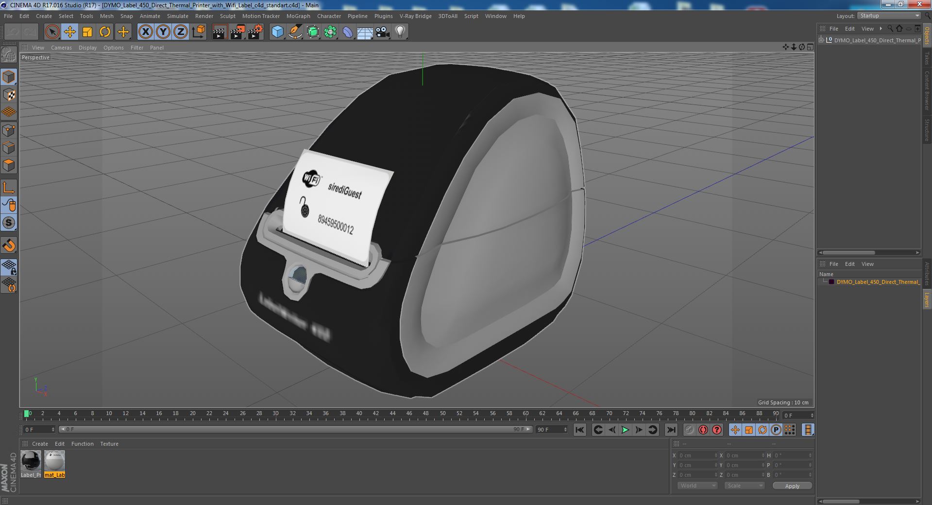 3D DYMO Label 450 Direct Thermal Printer with Wifi Label model