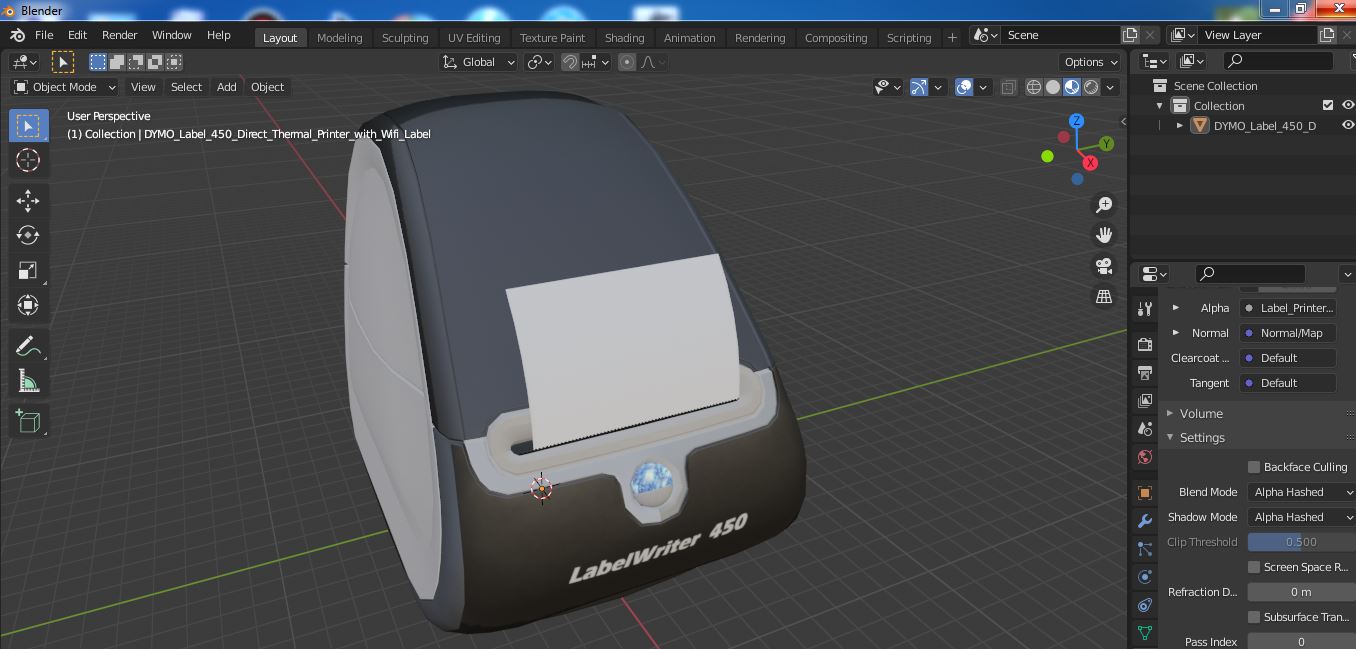 3D DYMO Label 450 Direct Thermal Printer with Wifi Label model