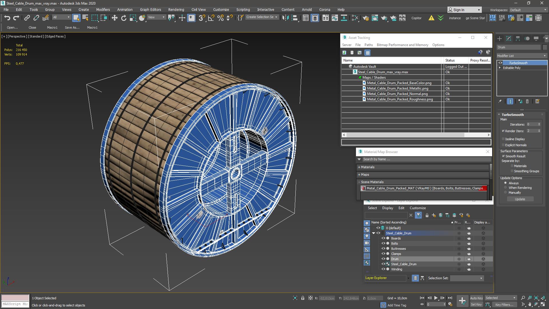 3D Steel Cable Drum