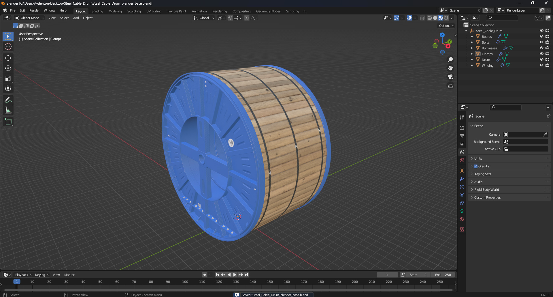 3D Steel Cable Drum