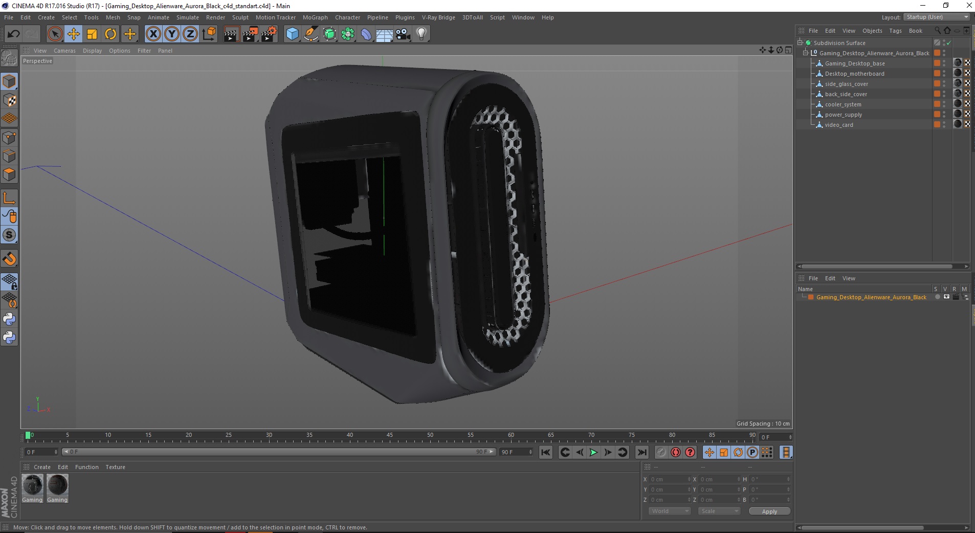 Gaming Desktop Alienware Aurora Black 3D