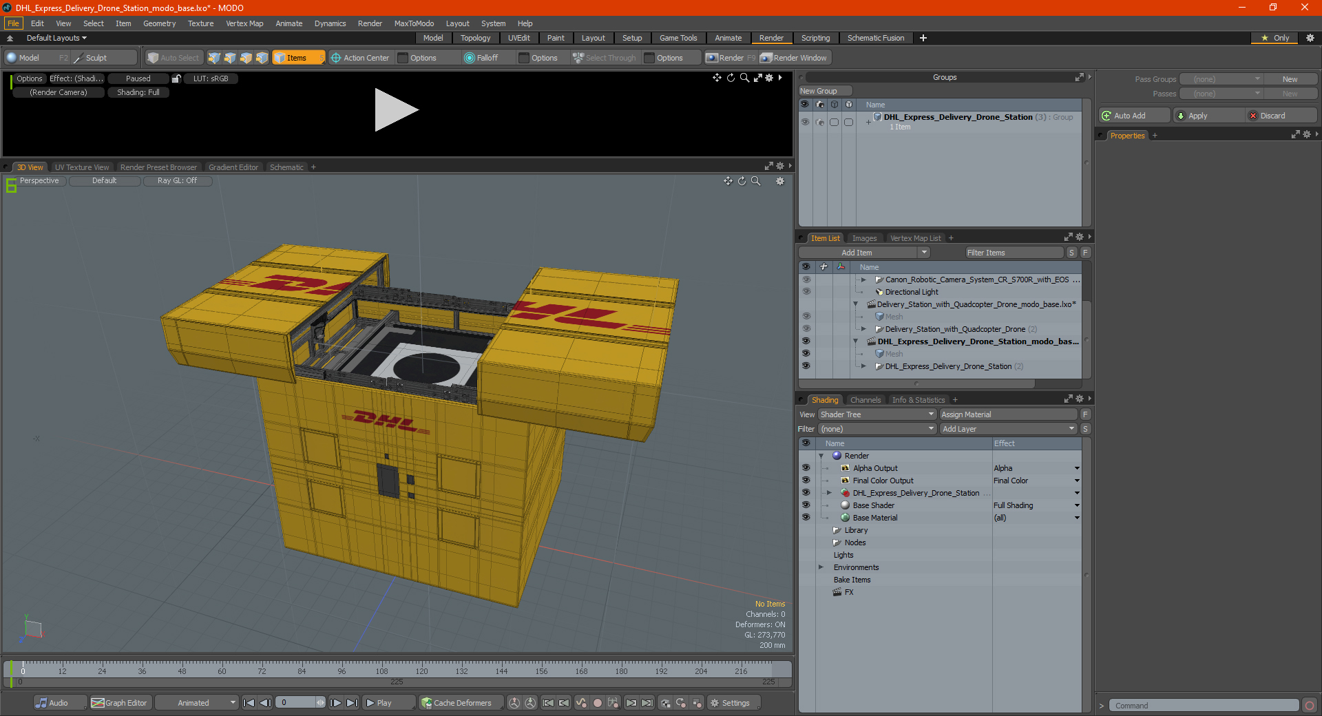 DHL Express Delivery Drone Station 3D model