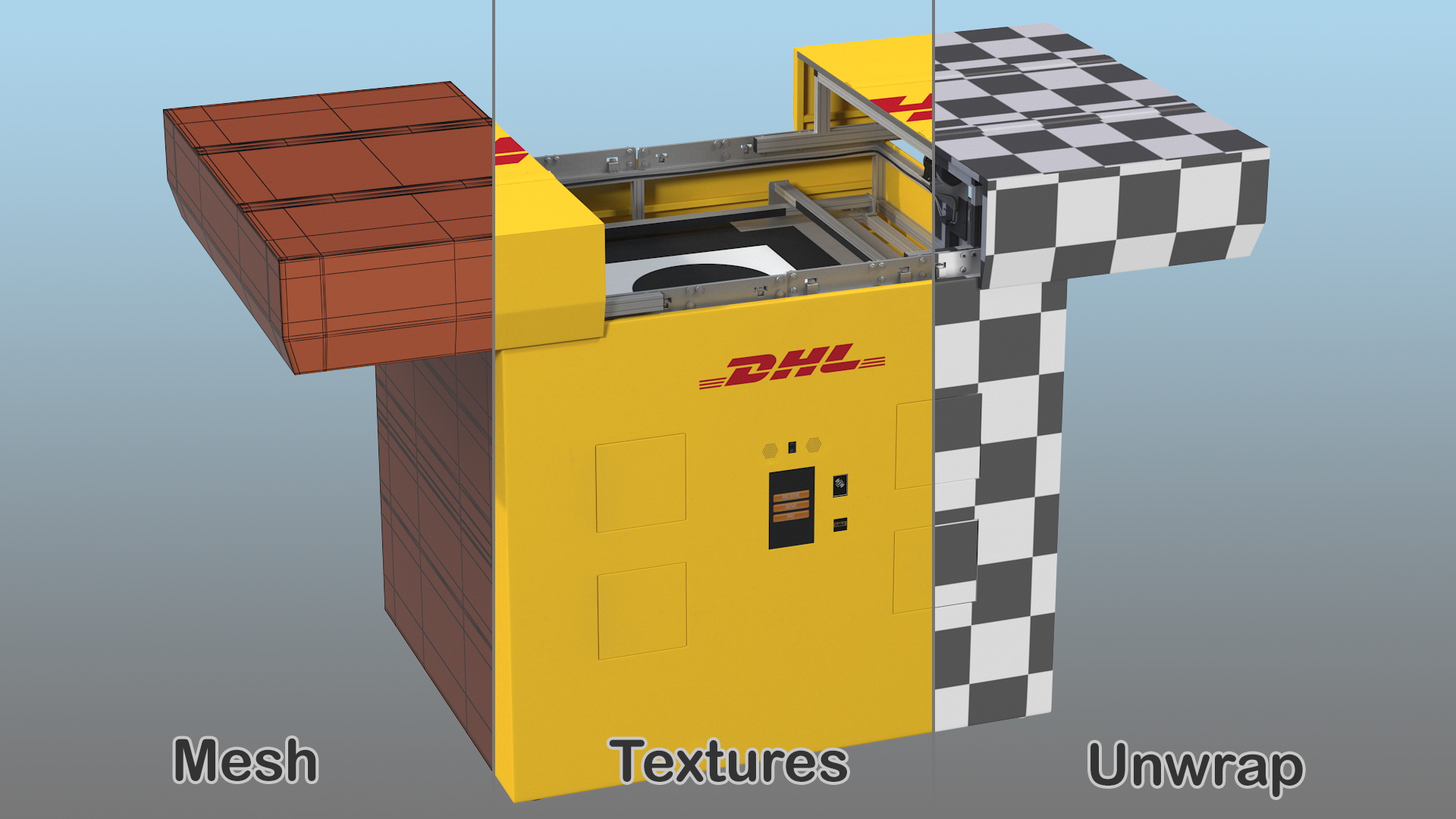 DHL Express Delivery Drone Station 3D model
