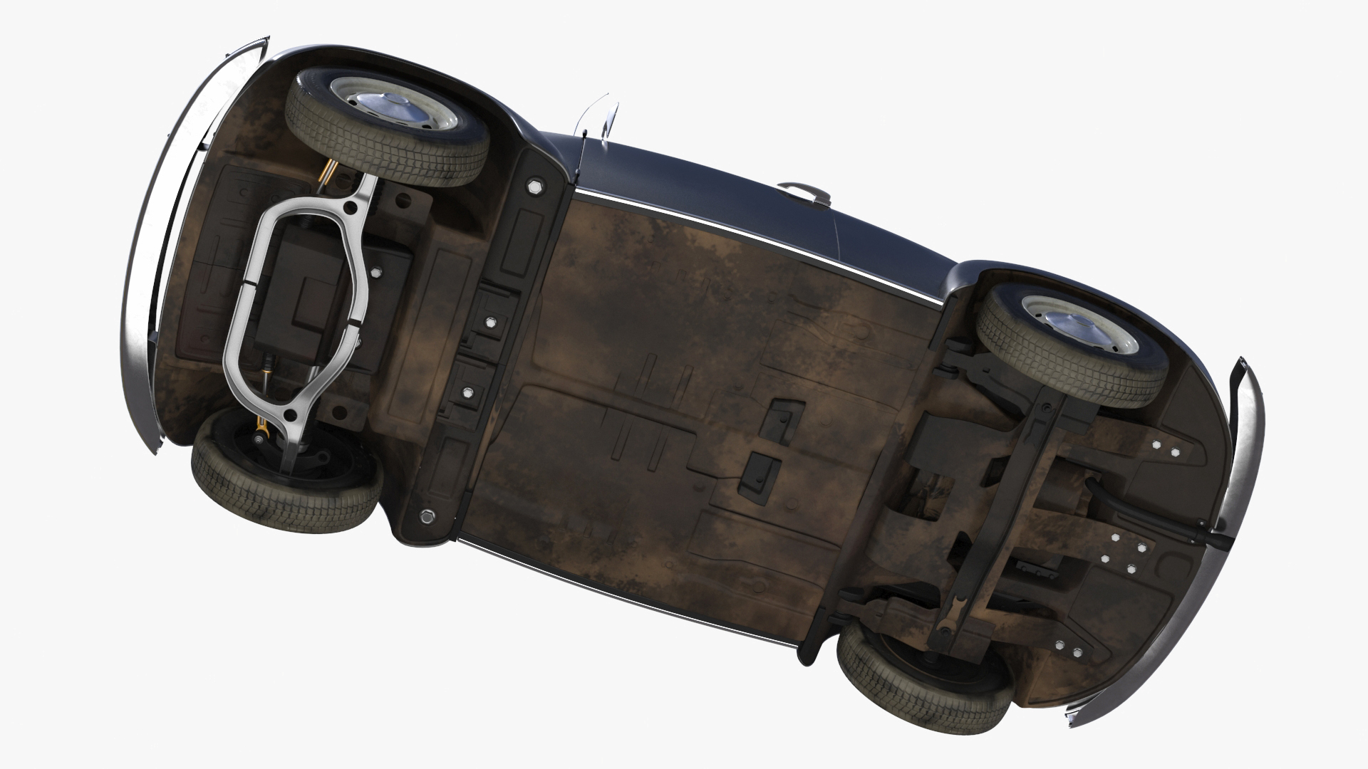 3D Vintage Volkswagen Beetle Simple Interior