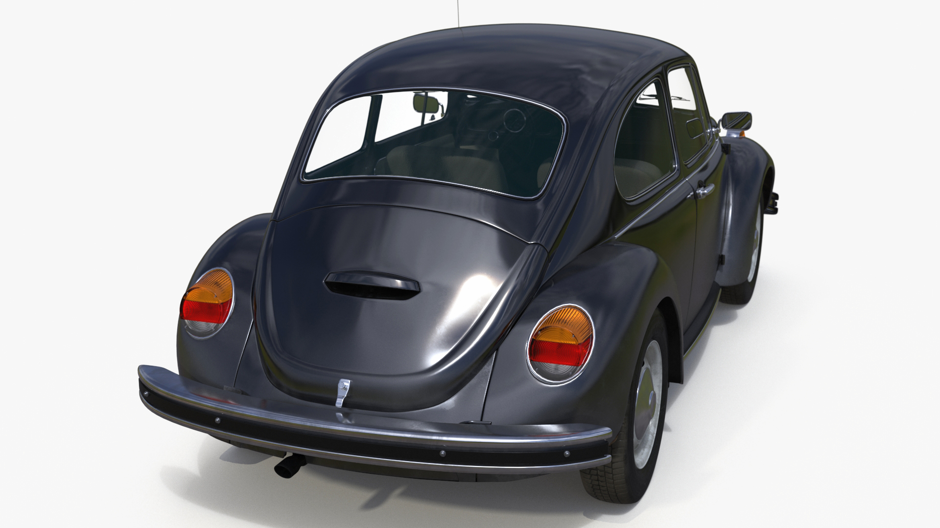 3D Vintage Volkswagen Beetle Simple Interior