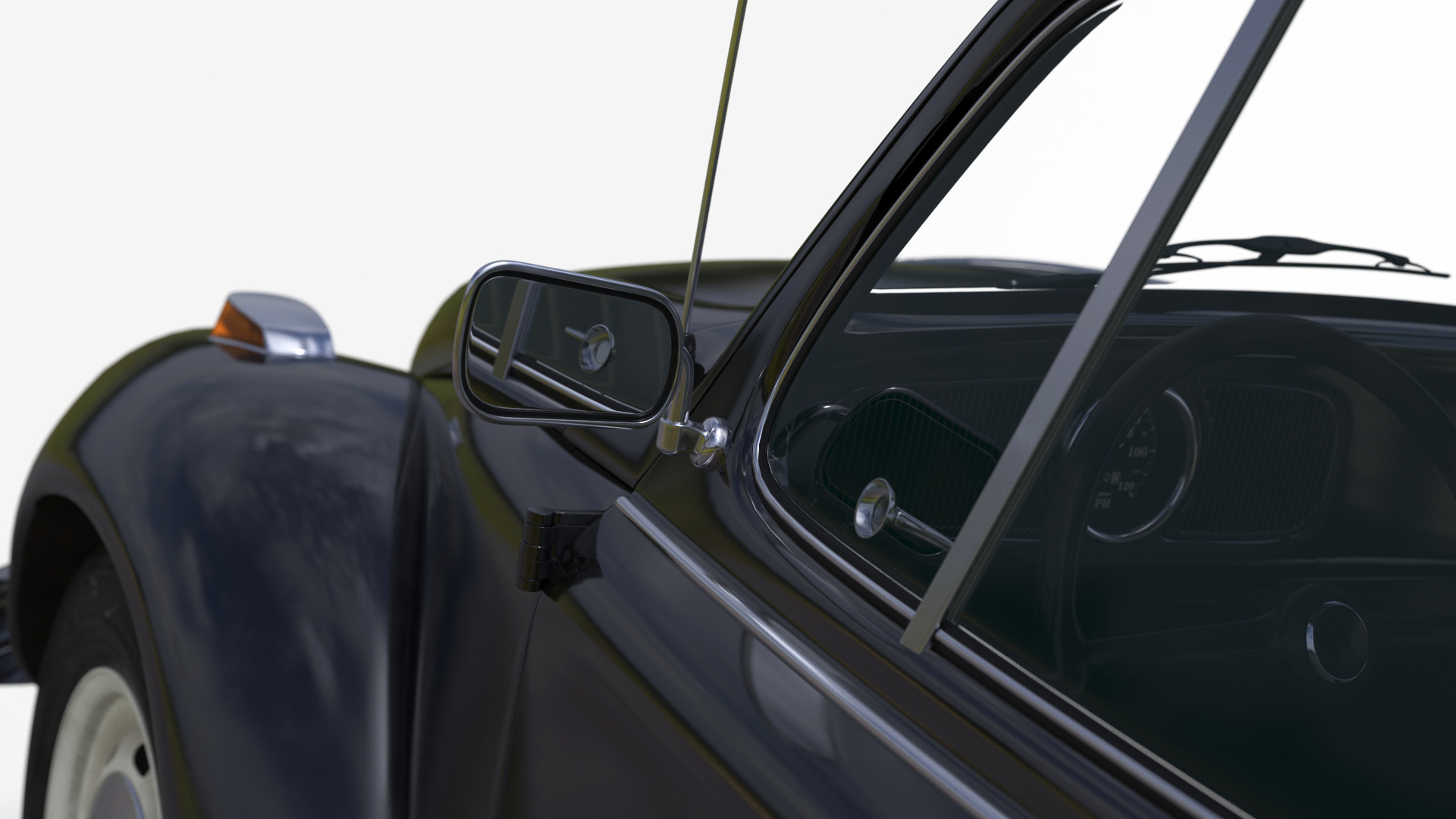 3D Vintage Volkswagen Beetle Simple Interior