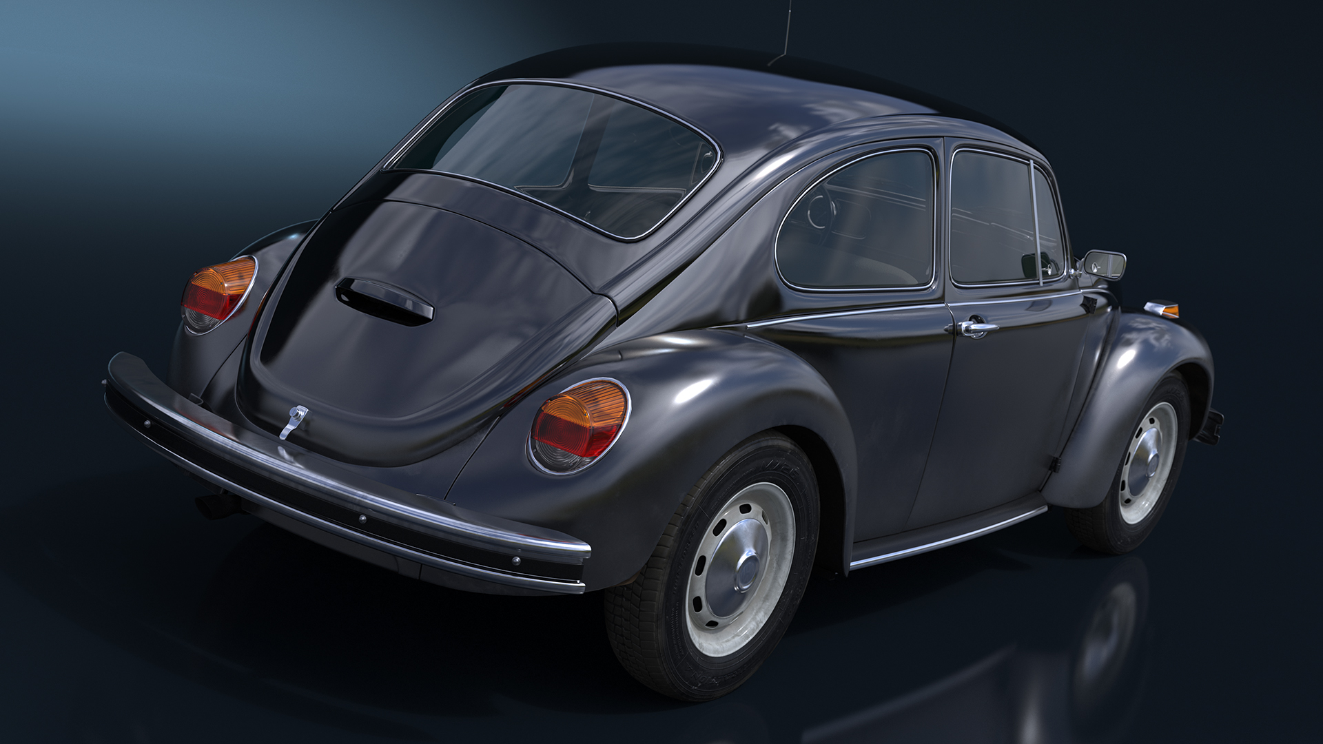 3D Vintage Volkswagen Beetle Simple Interior
