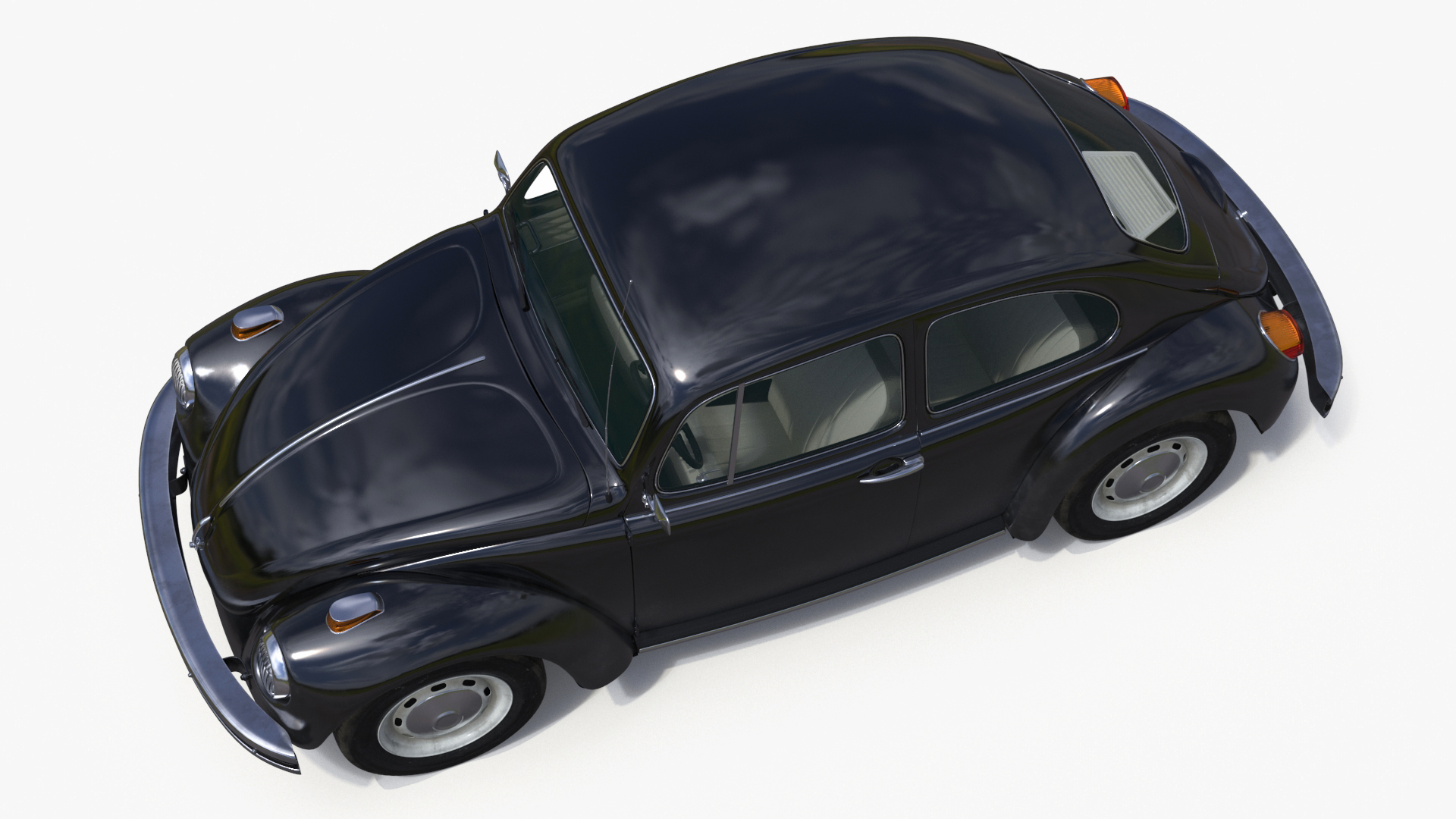 3D Vintage Volkswagen Beetle Simple Interior