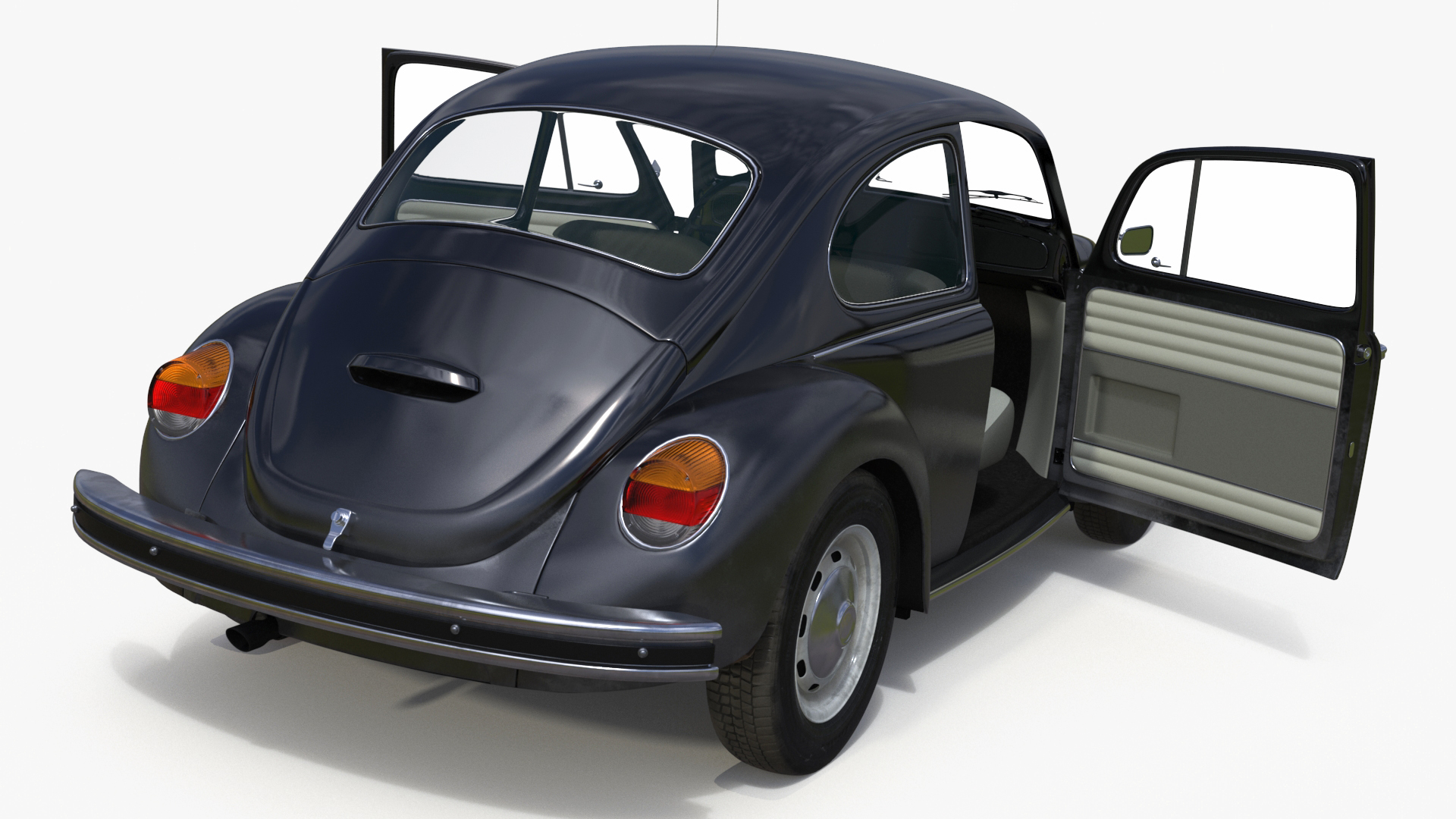 3D Vintage Volkswagen Beetle Simple Interior