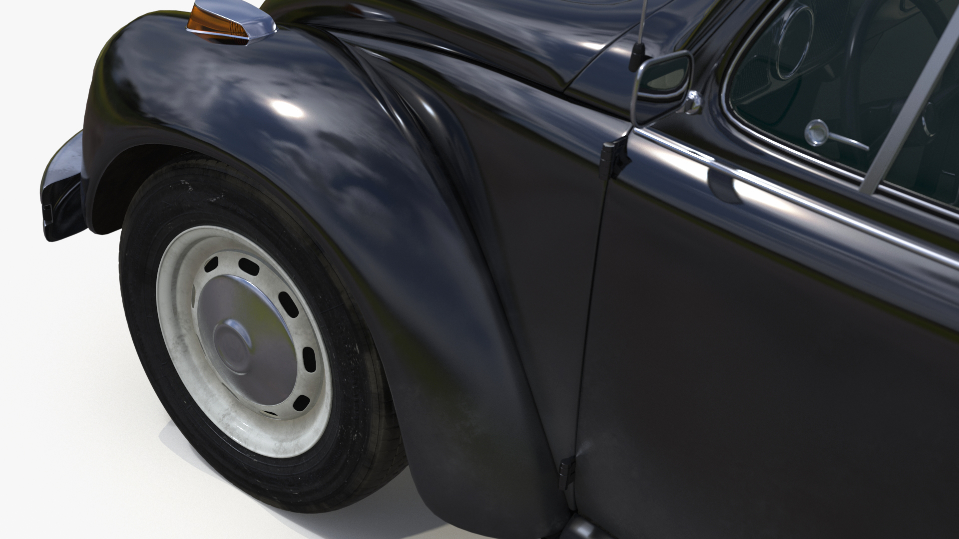 3D Vintage Volkswagen Beetle Simple Interior