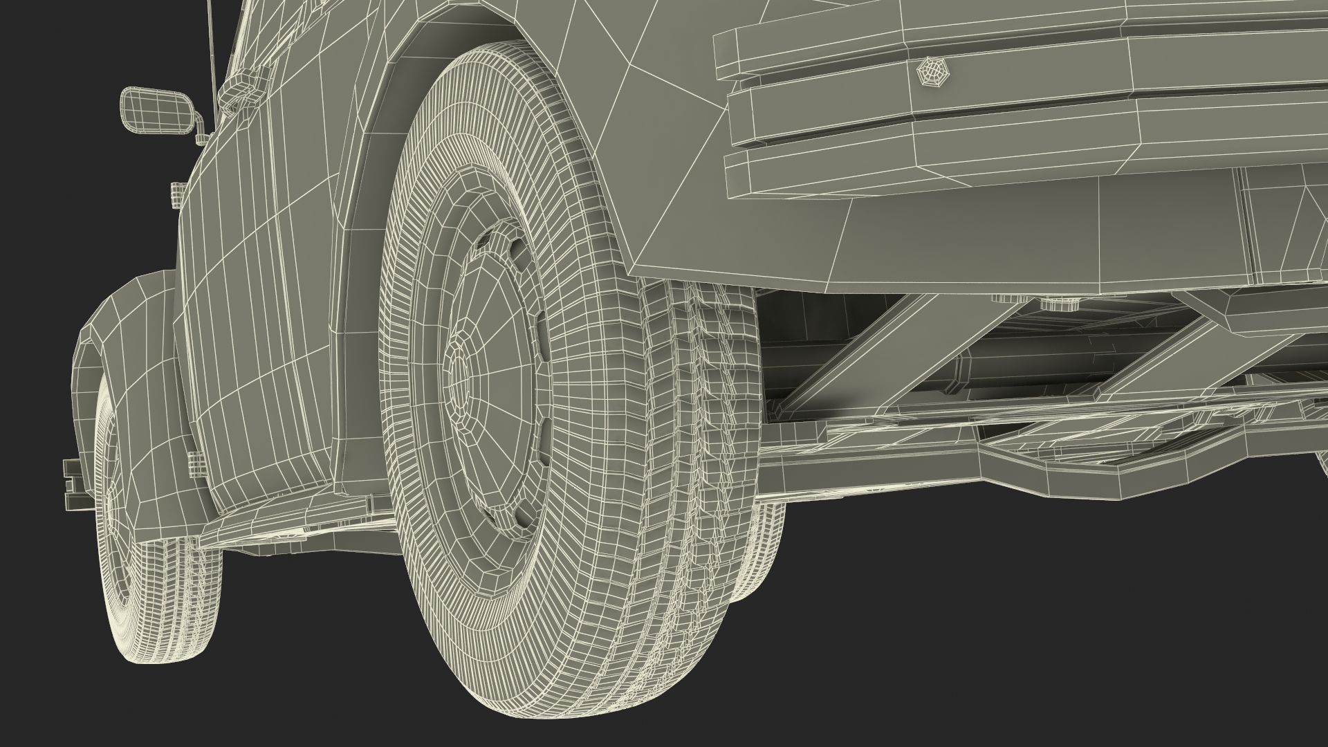 3D Vintage Volkswagen Beetle Simple Interior