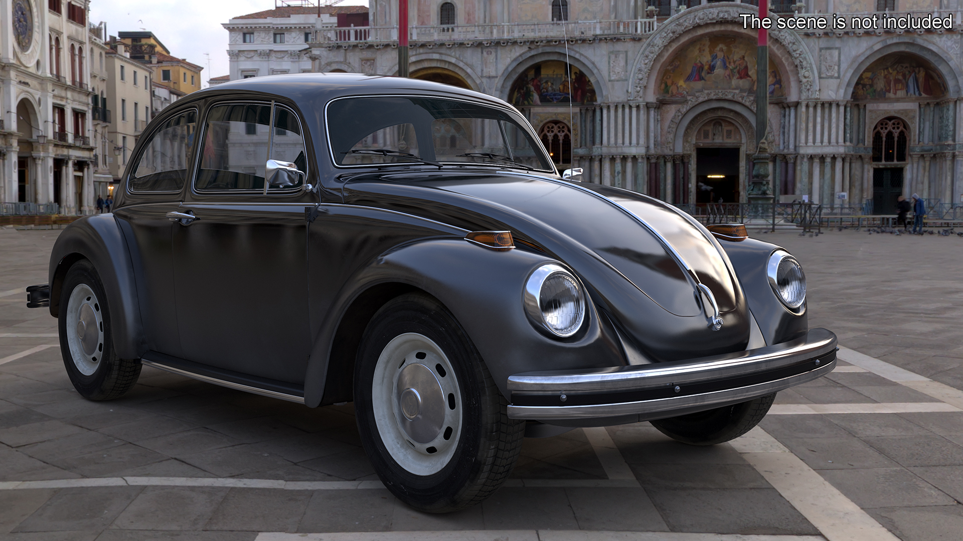 3D Vintage Volkswagen Beetle Simple Interior