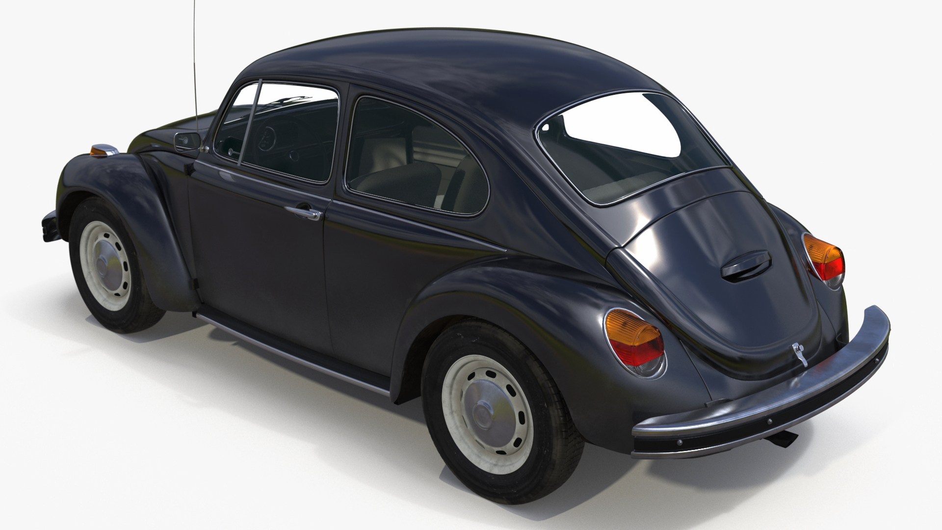 3D Vintage Volkswagen Beetle Simple Interior