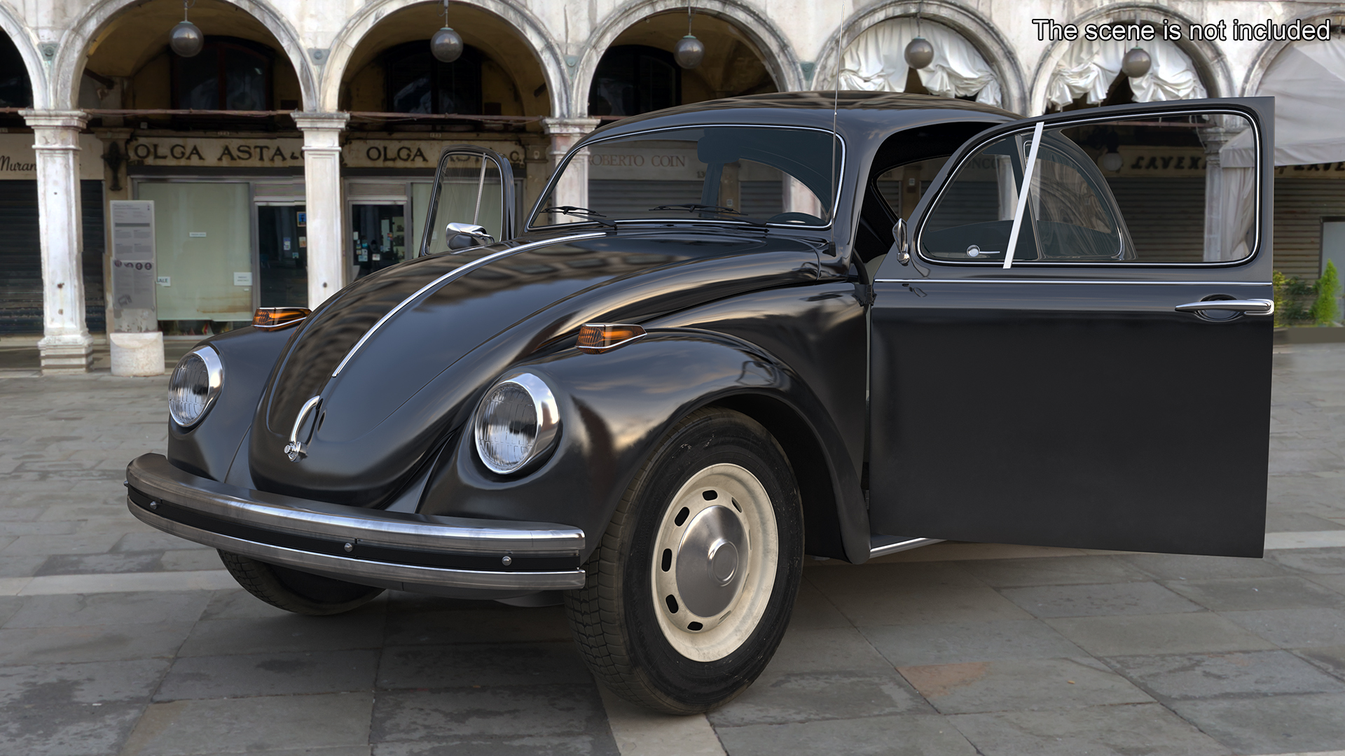 3D Vintage Volkswagen Beetle Simple Interior