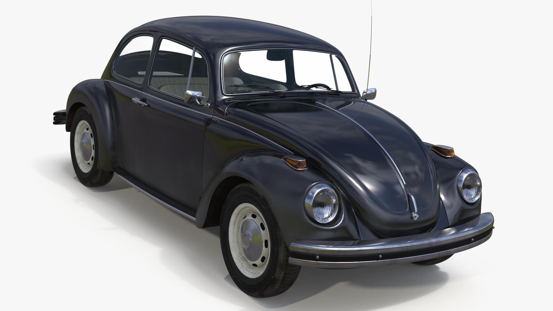 3D Vintage Volkswagen Beetle Simple Interior