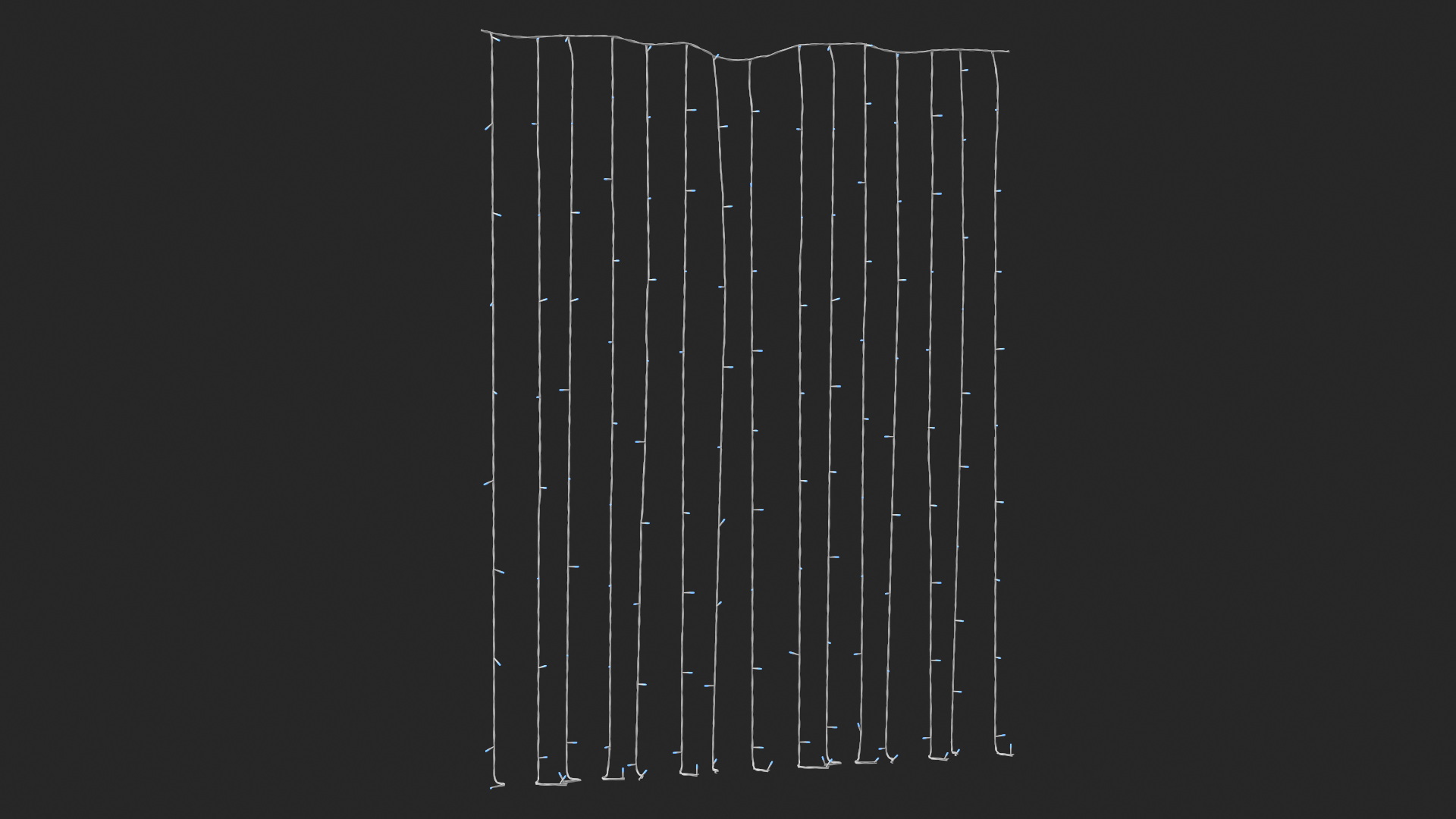 String LED Lights Blue 3D
