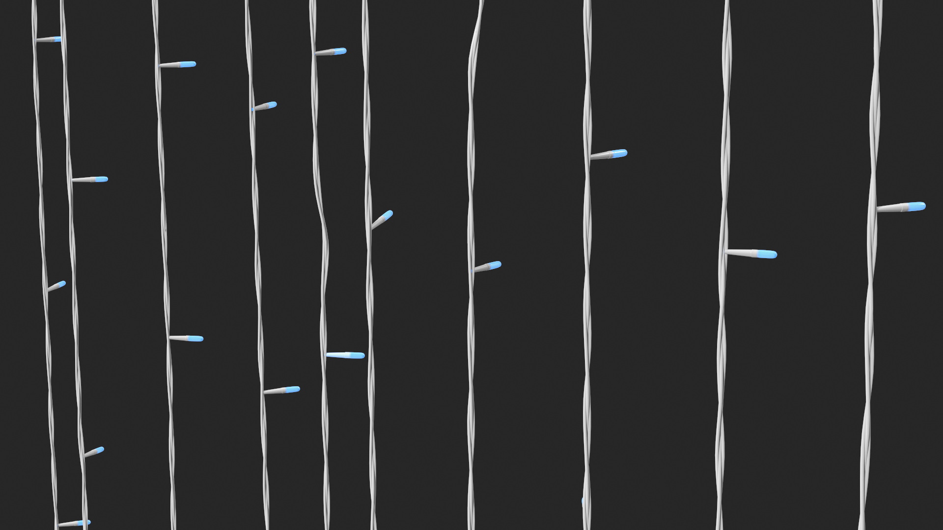 String LED Lights Blue 3D