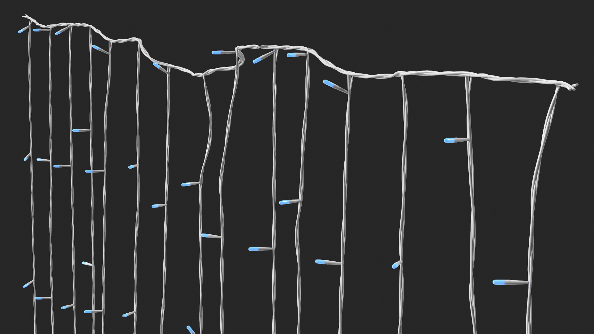 String LED Lights Blue 3D