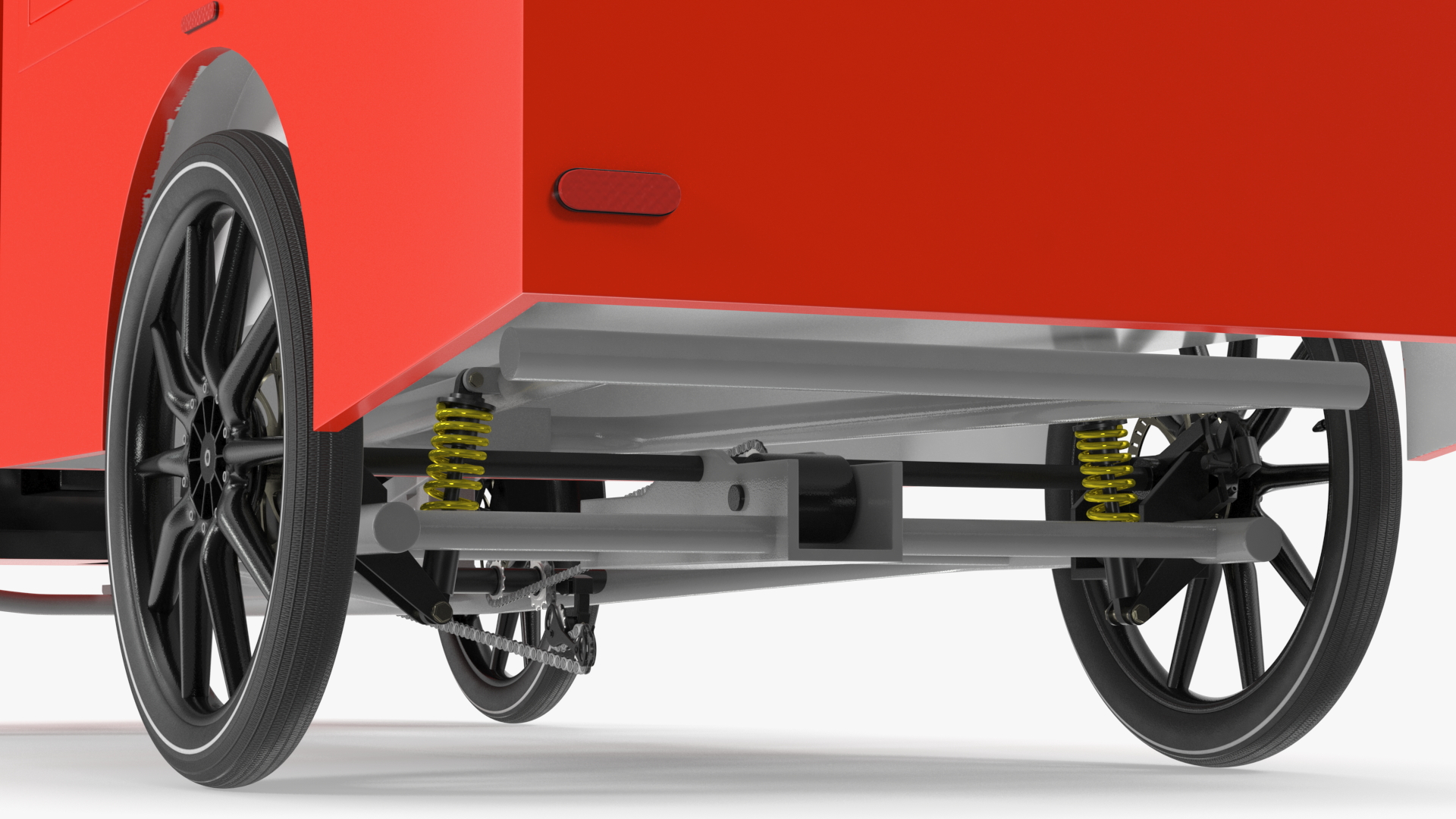 Electric Delivery Bike Red Rigged for Maya 3D