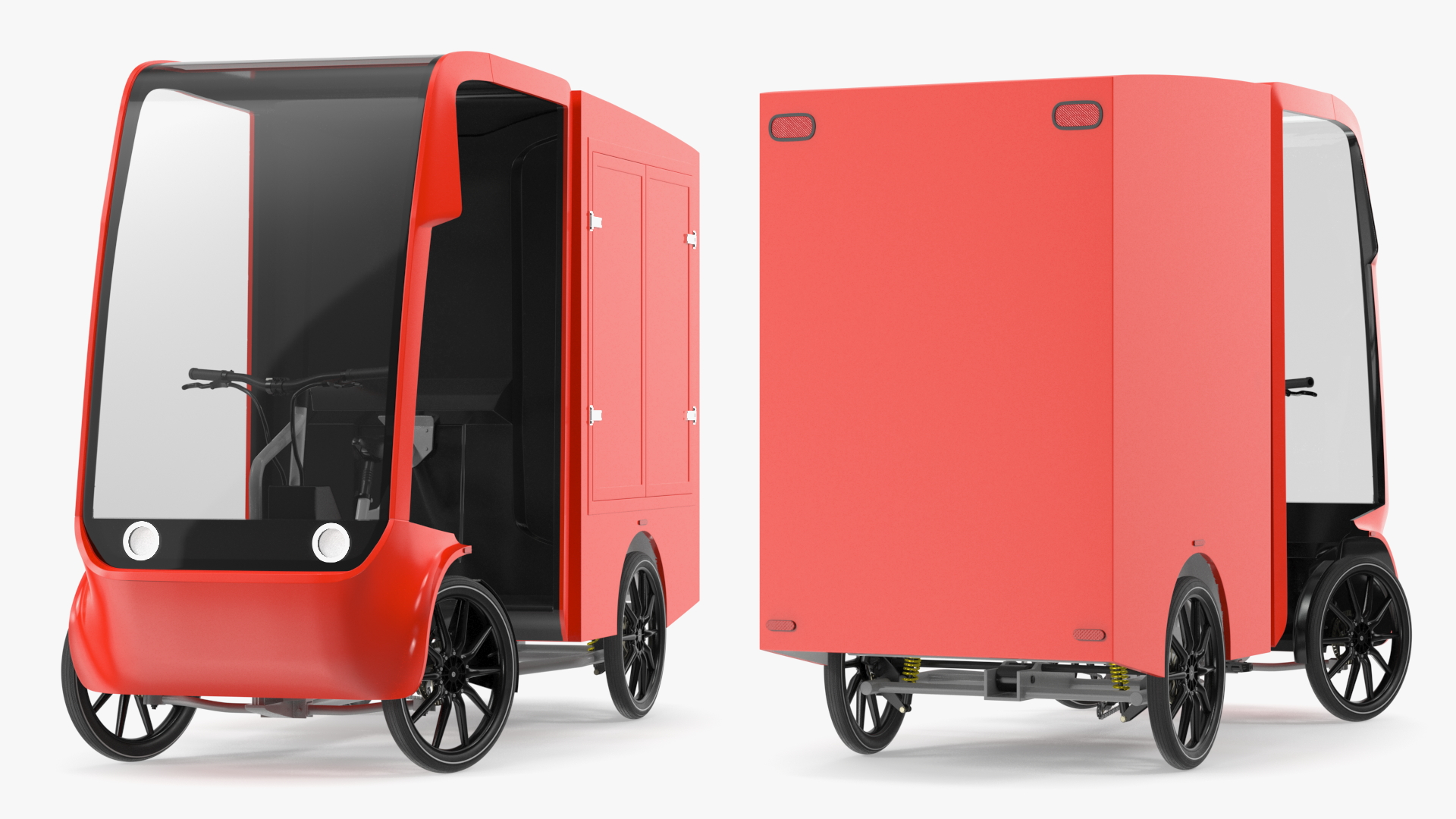 Electric Delivery Bike Red Rigged for Maya 3D