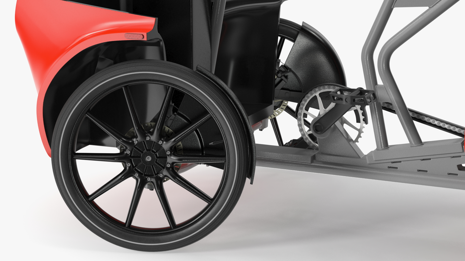 Electric Delivery Bike Red Rigged for Maya 3D