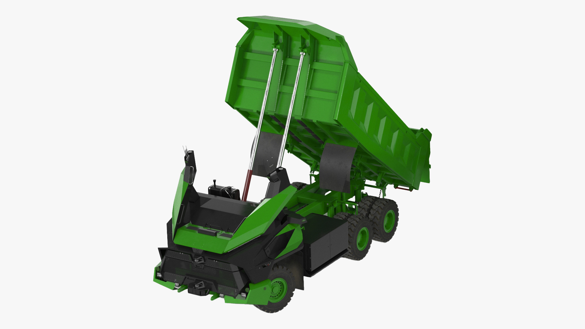 Electric Autonomous Mining Truck Green Rigged for Cinema 4D 3D model