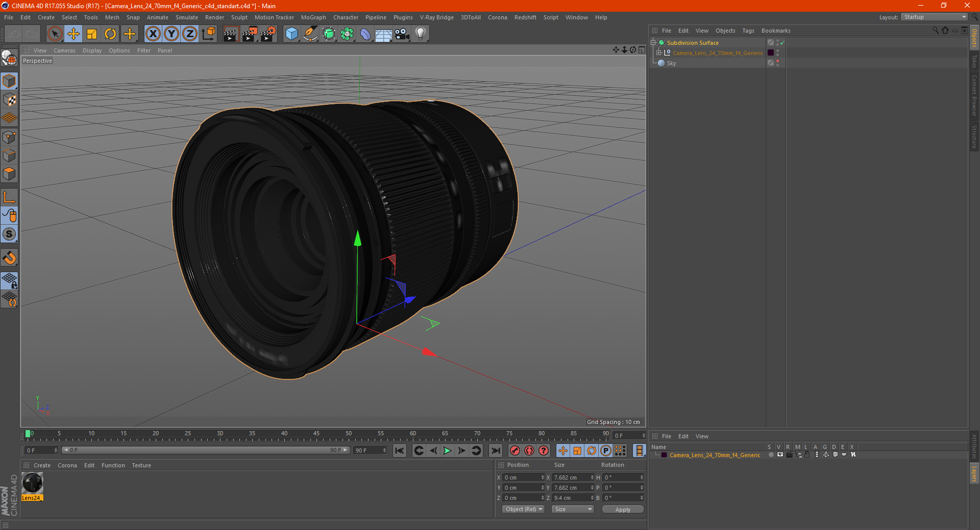 3D model Camera Lens 24 70mm f4 Generic